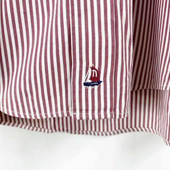 NORDSTROM Classic Red Striped Button-Down Collared Dress Shirt - Picture 3 of 10